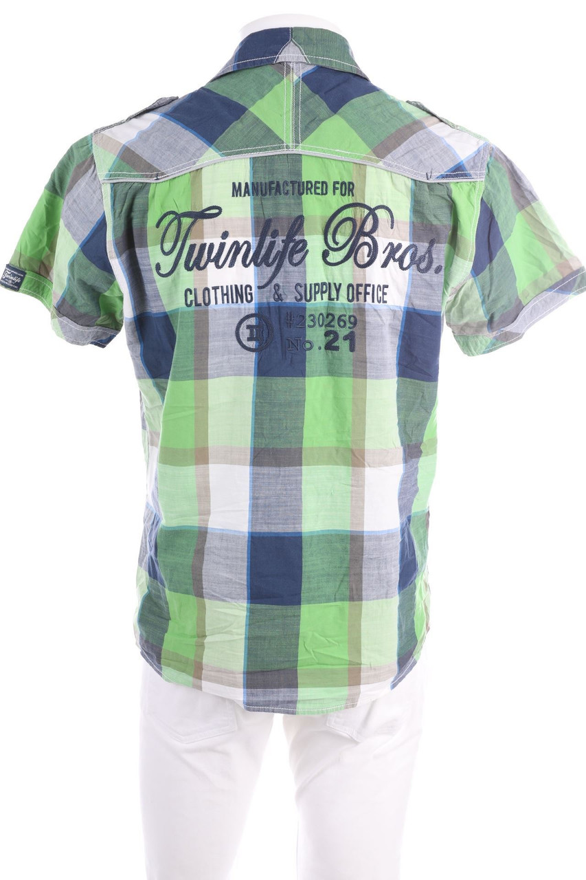 Twinlife - Kurzarm-Hemd mit Karo-Muster - M