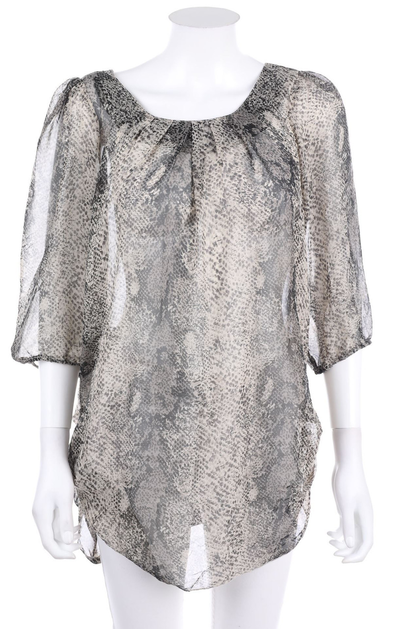 VERO MODA - Oversize-Bluse mit Drapierung mit Animal-Print - XS
