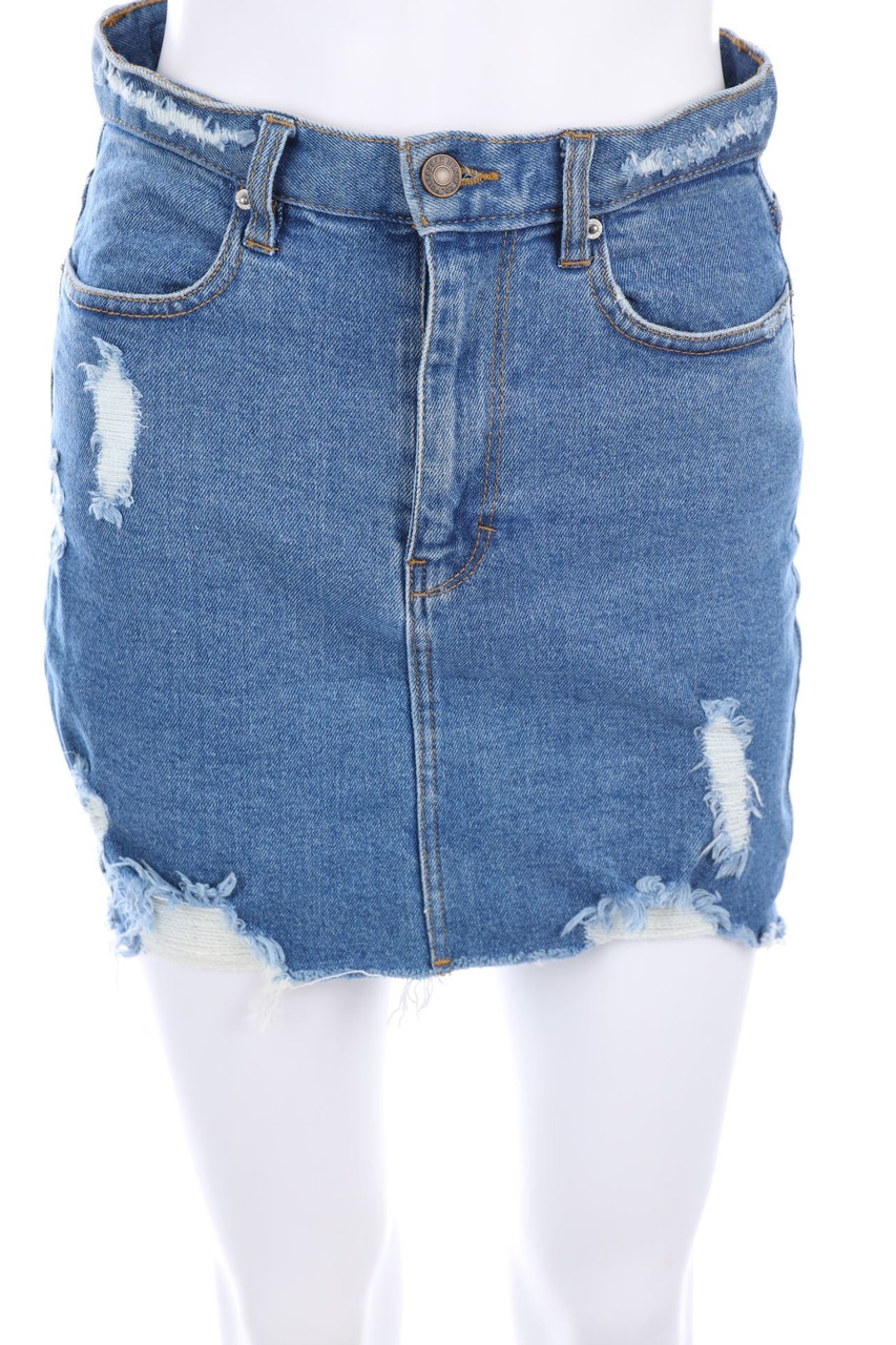 PULL&BEAR - Destroyed-Mini-Jeansrock - M