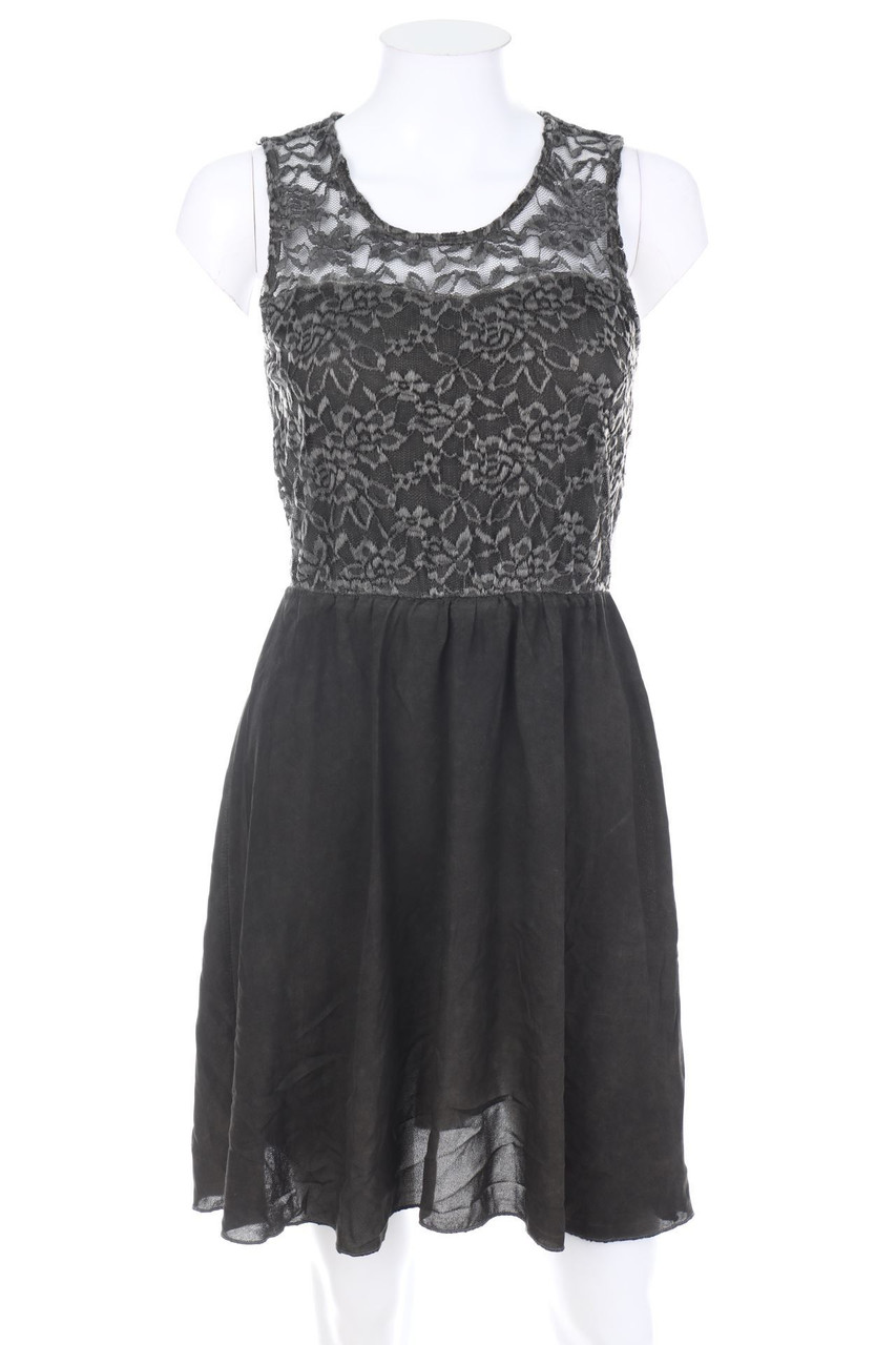 PRONTO - Garment Dyed-Kleid mit Spitzen-Einsatz - M