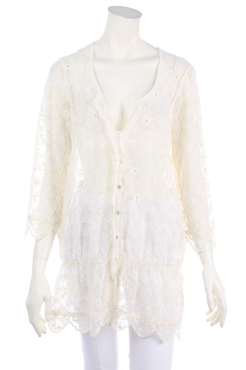 set - Spitzen-Bluse mit 3/4-Ärmel - D 40