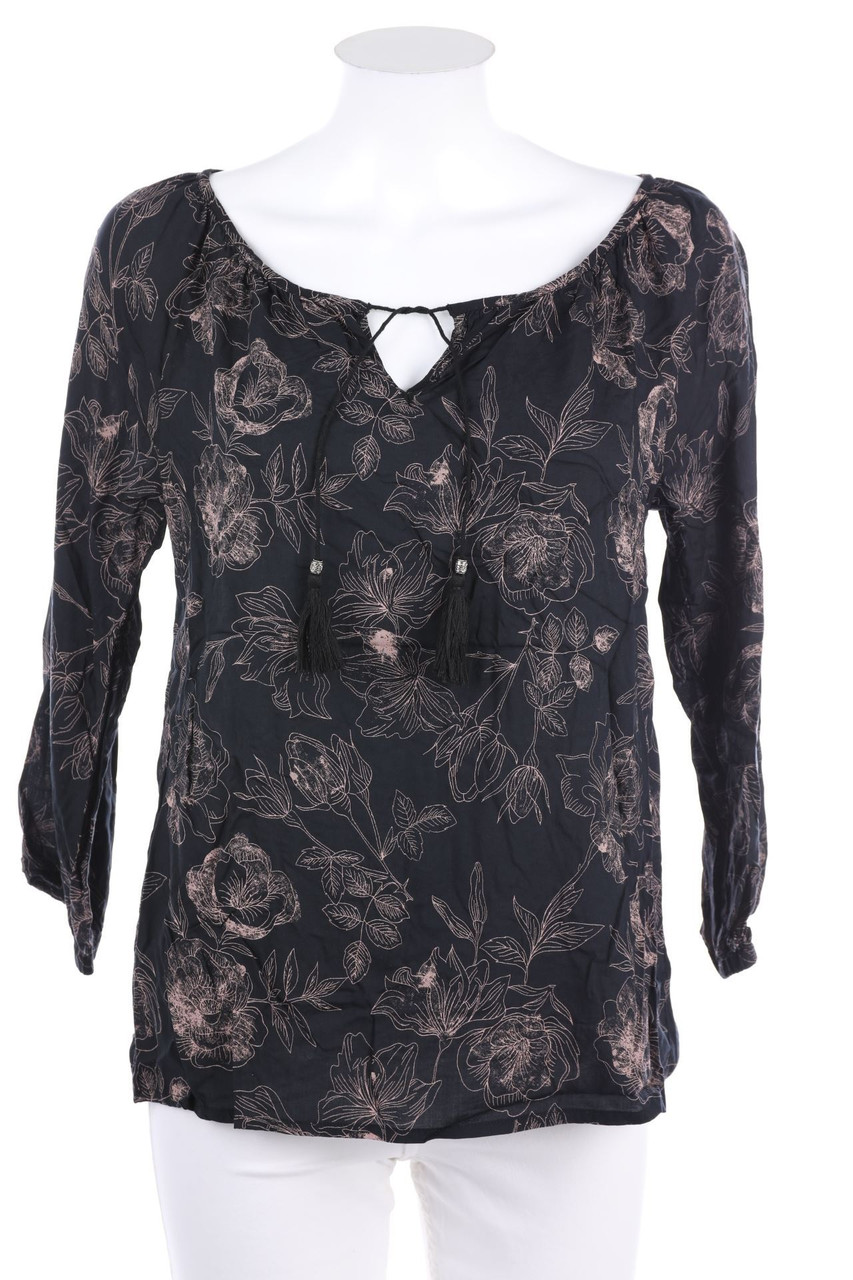 Ohne Label - Tunika-Bluse mit Quasten - M