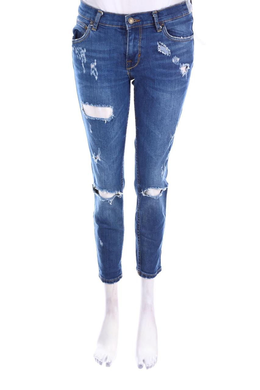 ZARA WOMAN - Destroyed-Slim Jeans - D 34