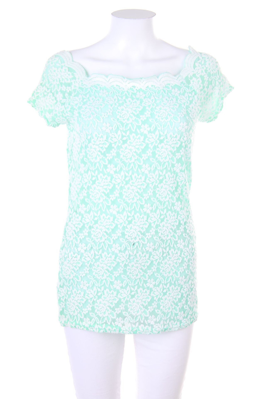 AMISU - Kurzarm-Bluse mit floralem Muster - M