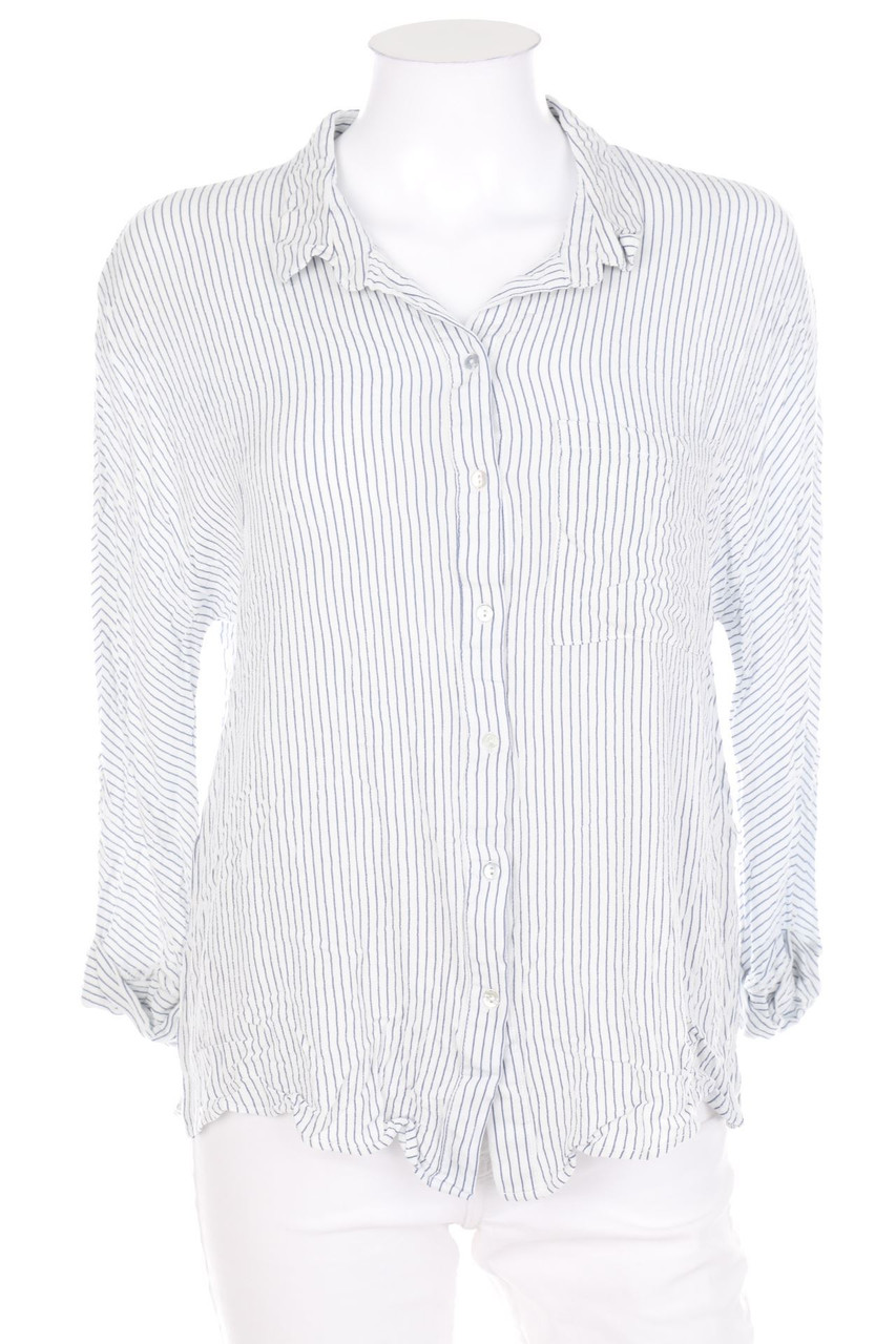 promod - Streifen-Hemd-Bluse mit 3/4-Ärmel - D 44