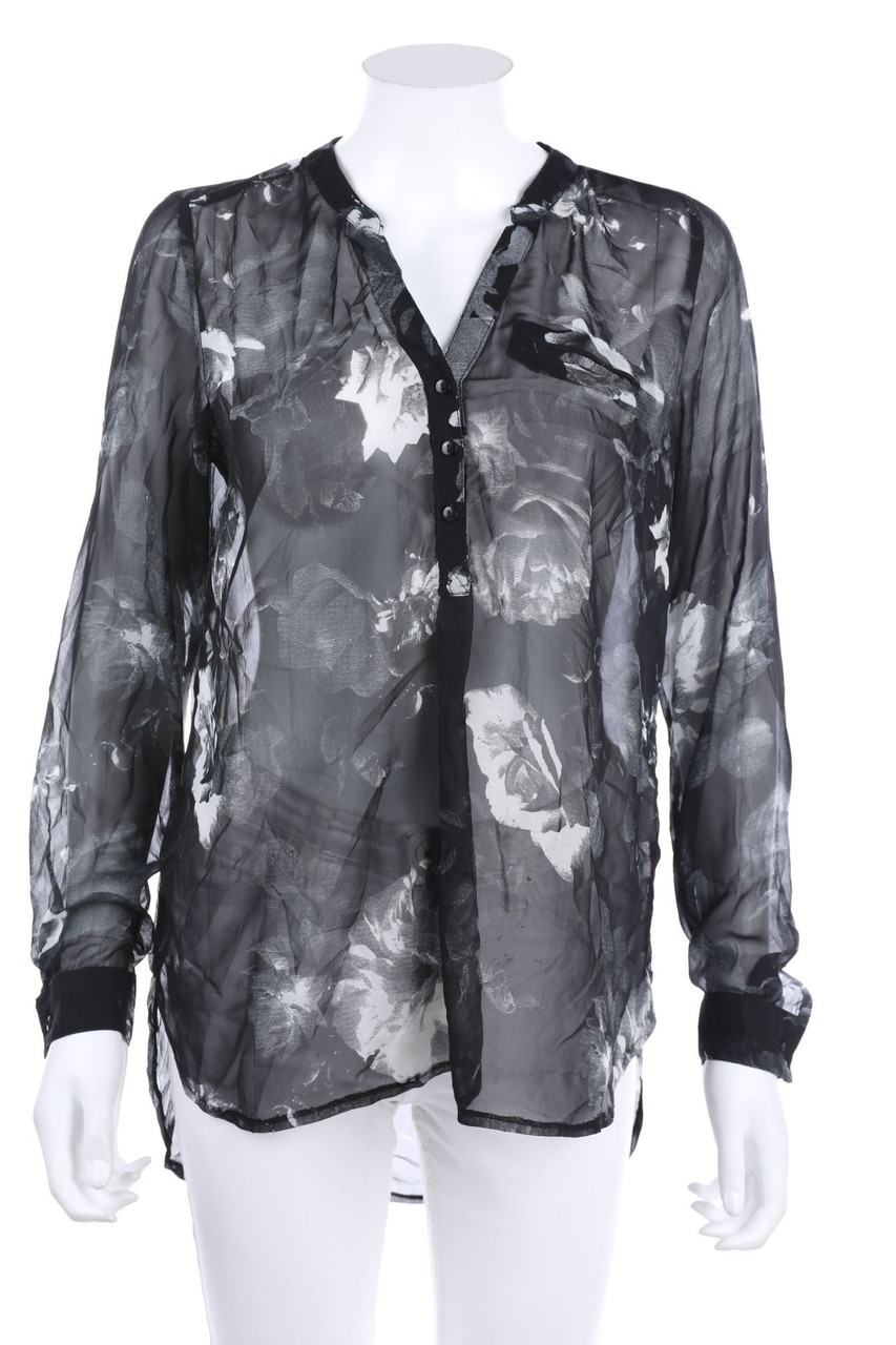 AMISU - Bluse mit Blumen-Print - M