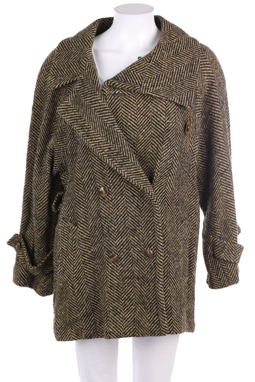 Ohne Label - Zweireiher-Blazer-Mantel aus Woll-Mix - D 38