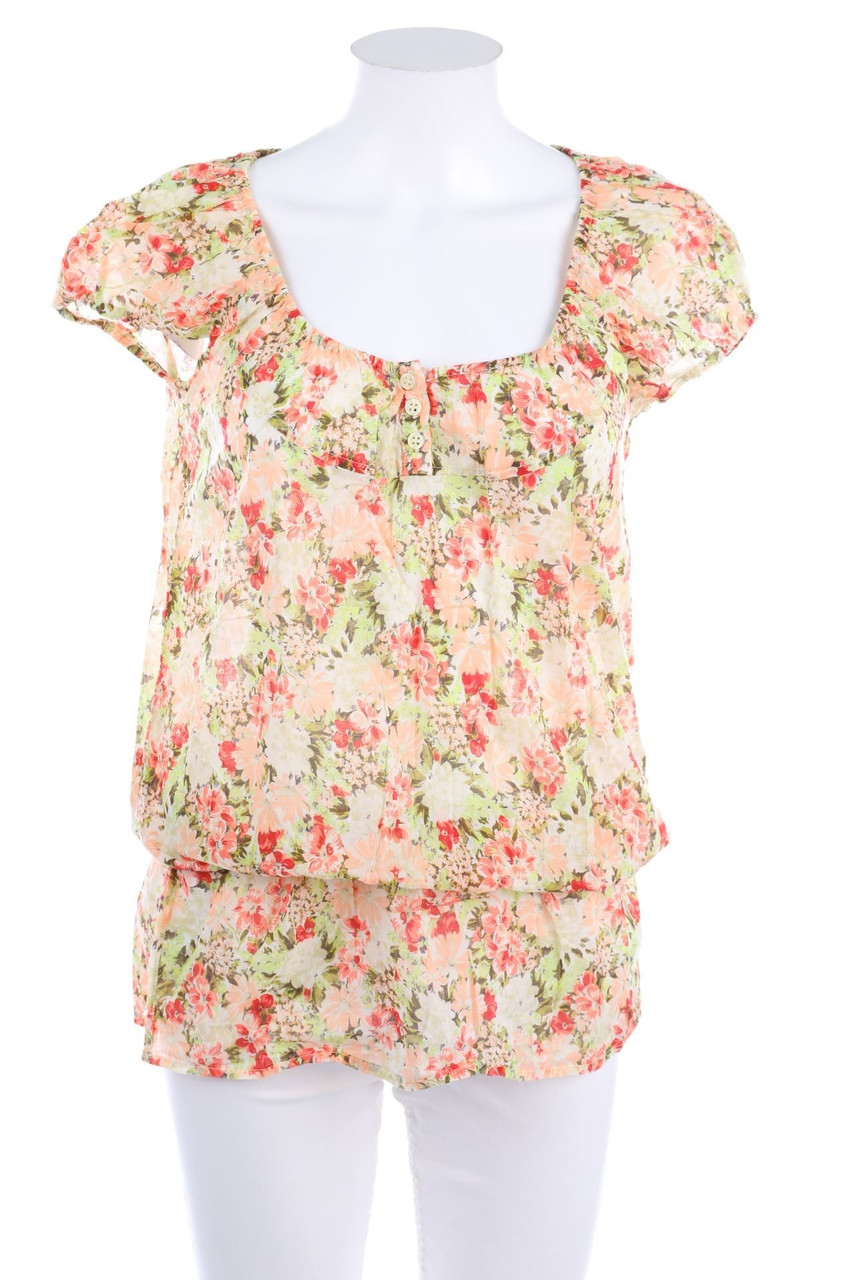 Pimkie - Kurzarm-Bluse mit Blumen-Print - S