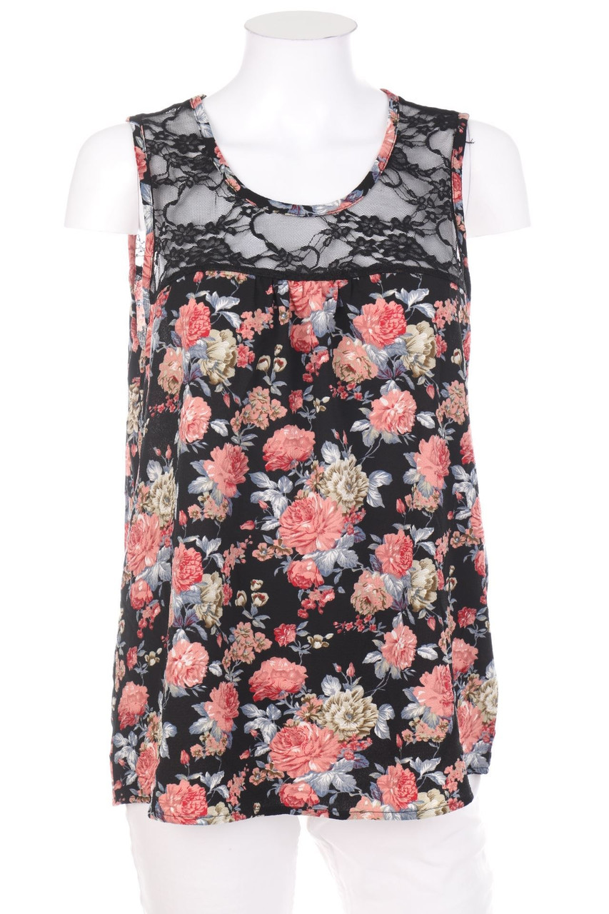 Chicorée - Blusentop mit Blumen-Print - M