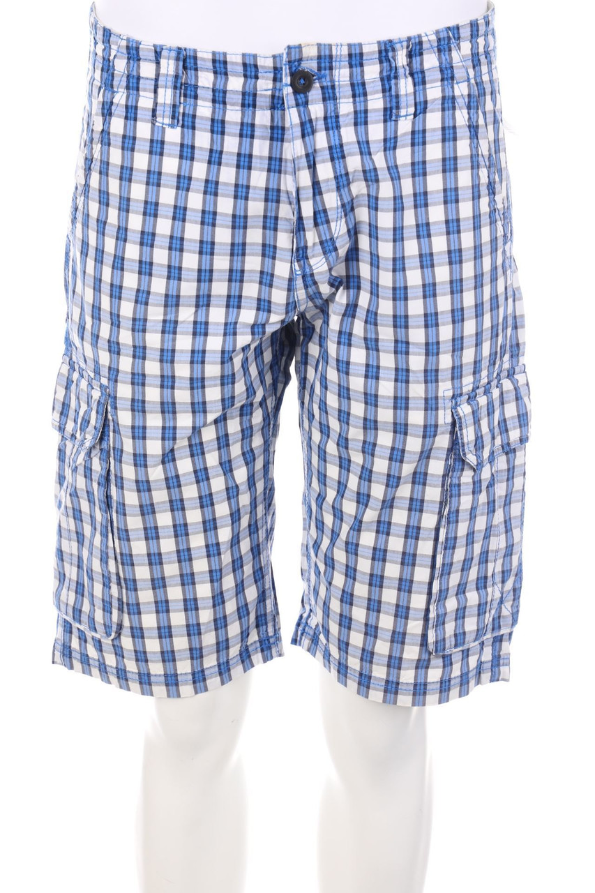 s.Oliver - Cargo-Shorts mit Karo-Muster - W31