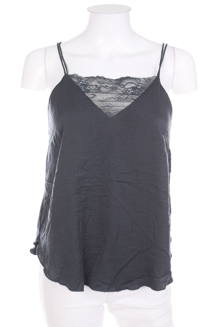 H&M - Satin-Blusentop mit Spitze - D 34