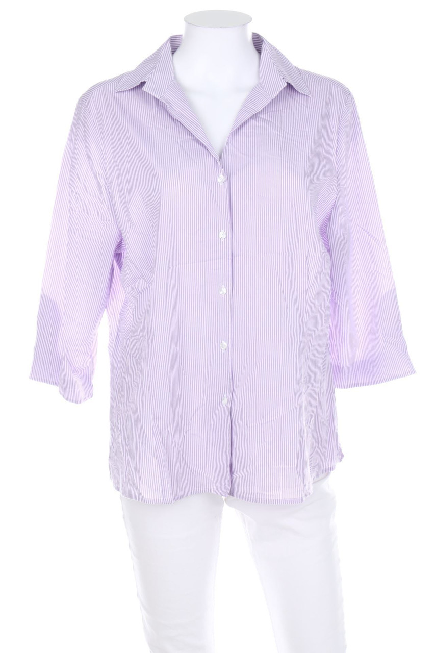 eterna - Streifen-Hemd-Bluse mit 3/4-Ärmel - D 44