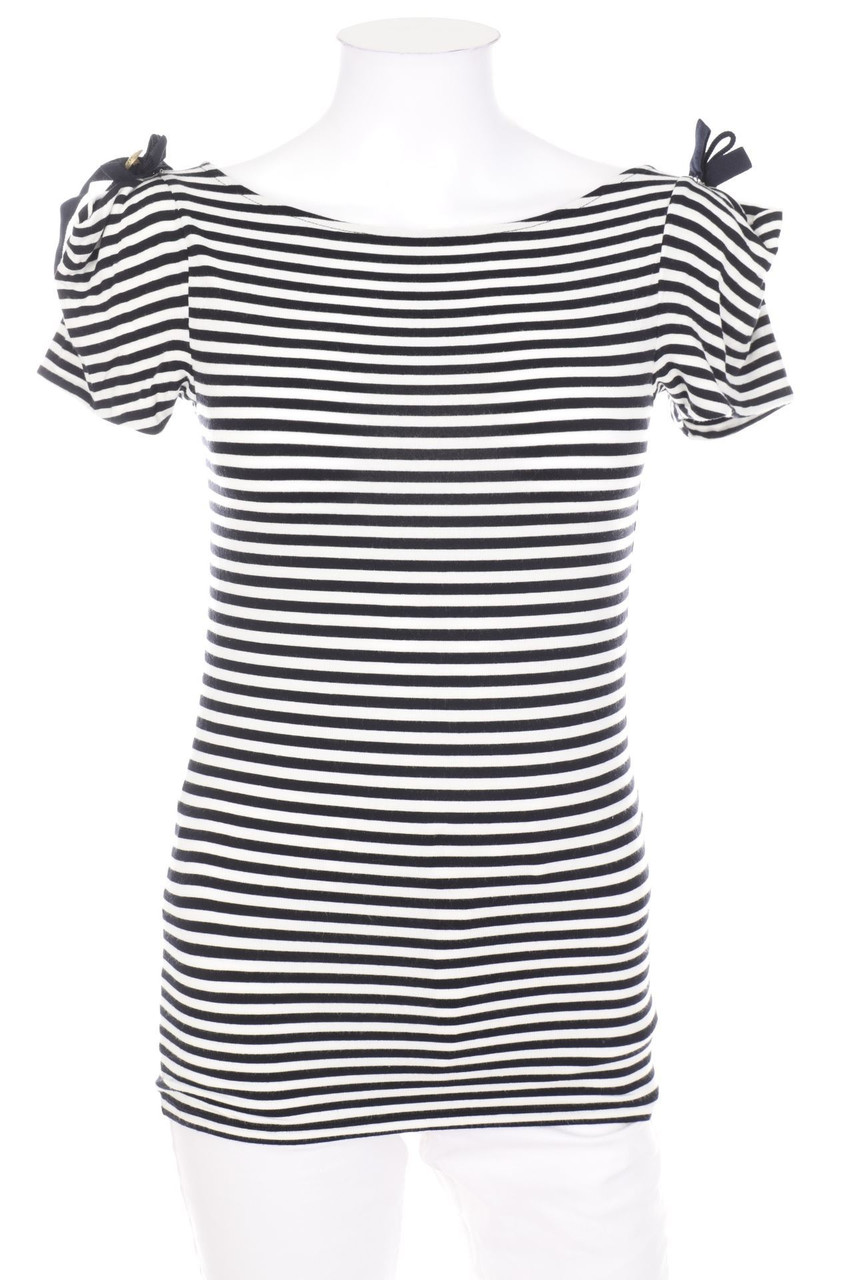 HALLHUBER - Kurzarm-Bluse mit Streifen - XS