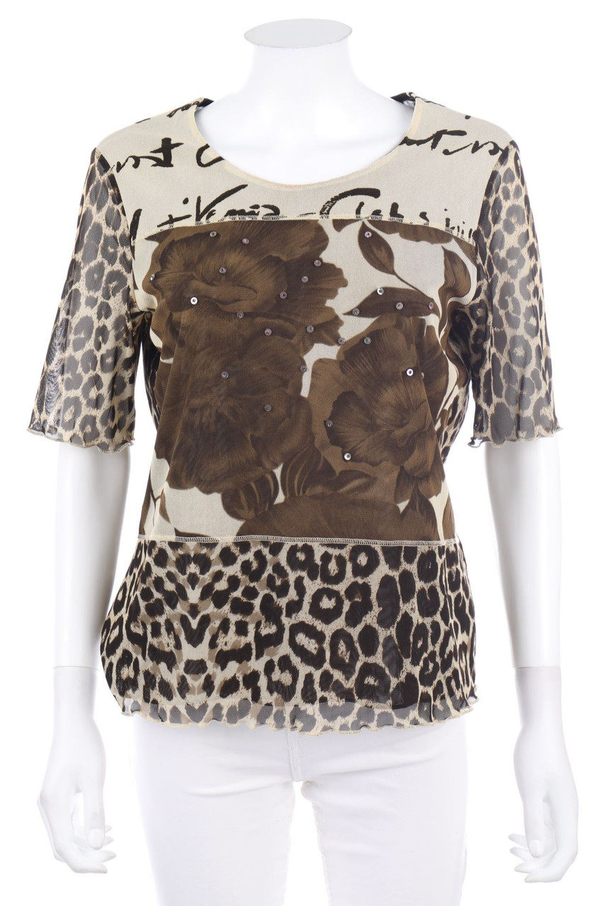 GERRY WEBER - Kurzarm-Shirt mit Pailletten - D 42