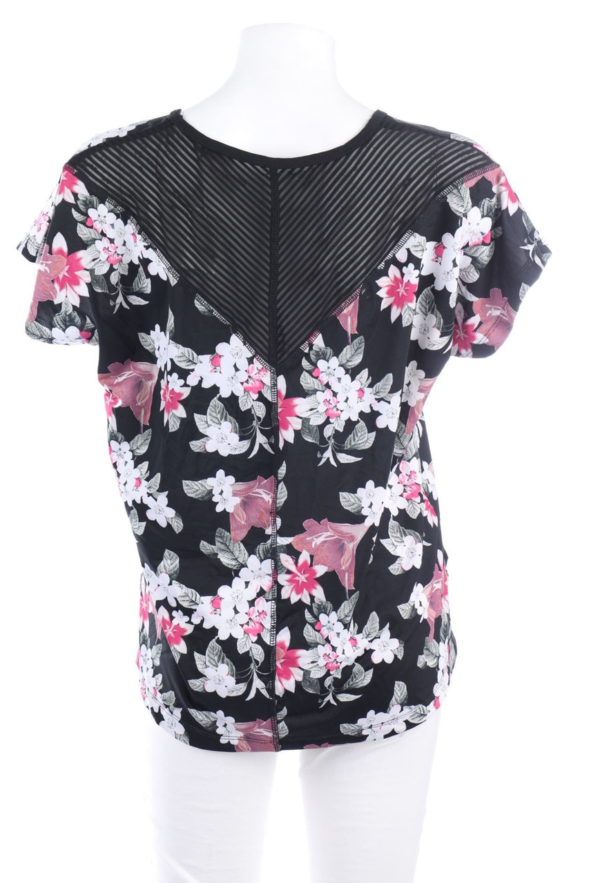 crivit - Kurzarm-Shirt mit Blumen-Print - S