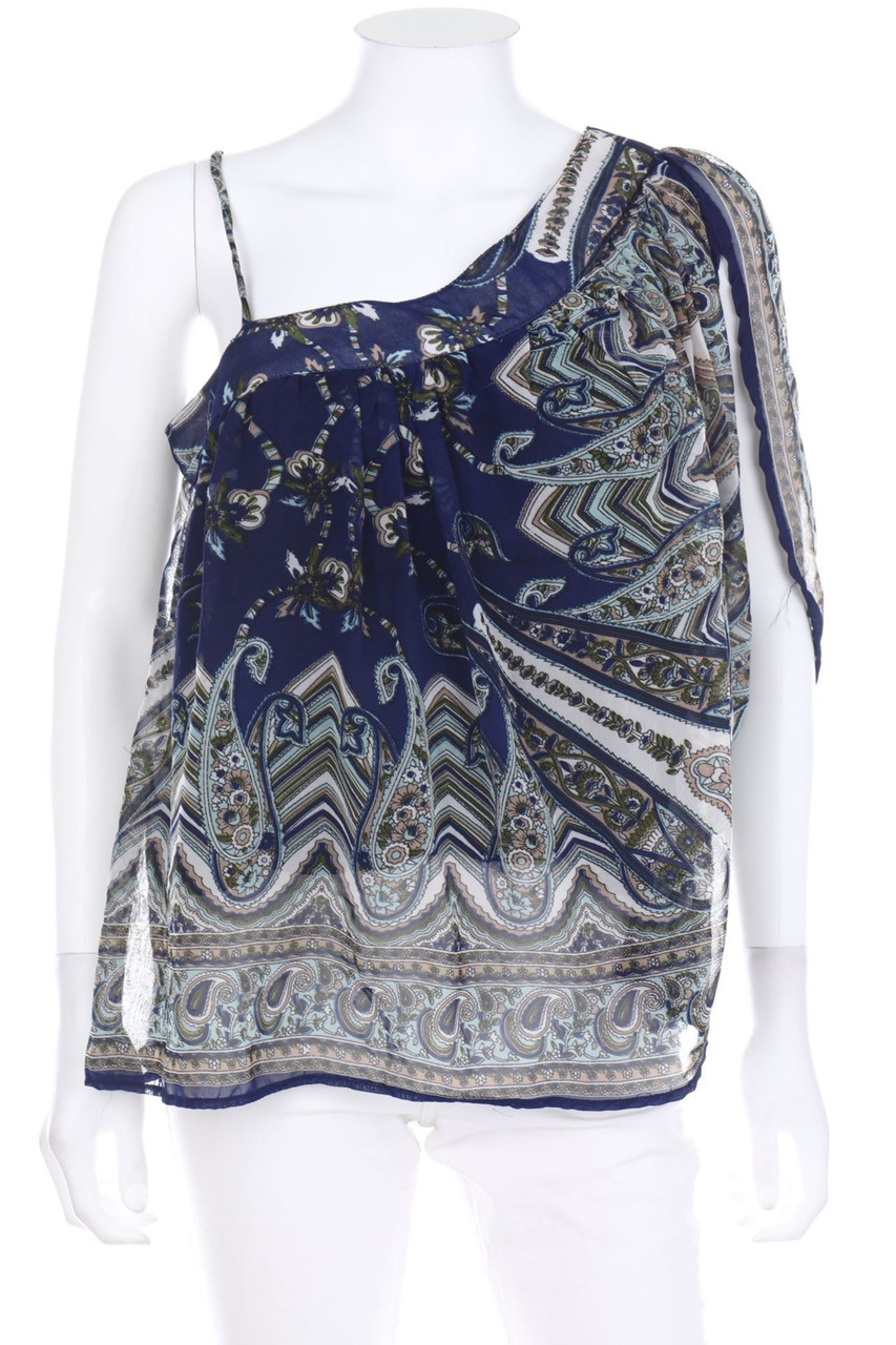 ANGIE - One Shoulder-Bluse mit floralem Muster - M