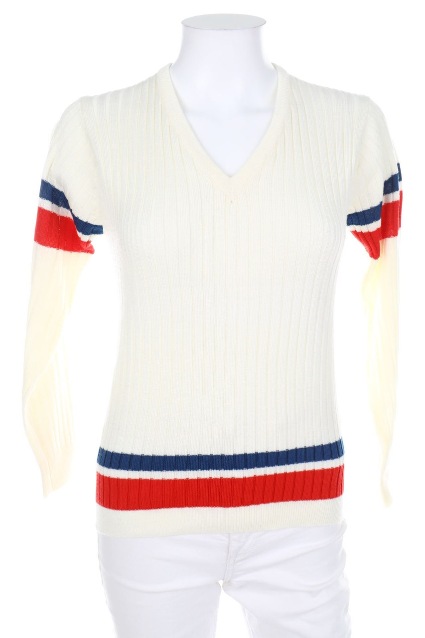 VINTAGE - Strick-Pullover mit Streifen - S