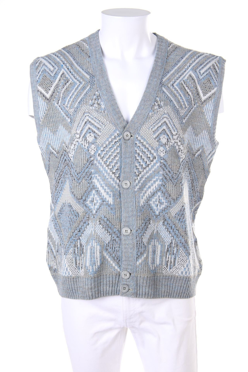 VINTAGE - Strick-Weste mit Wolle - 48