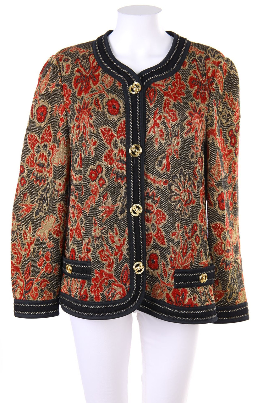 Liolà - Glitzer-Cardigan mit Schmuck-Knöpfen - M