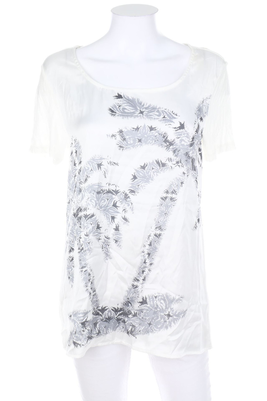 blue motion - Kurzarm-Bluse mit Print - D 36-38