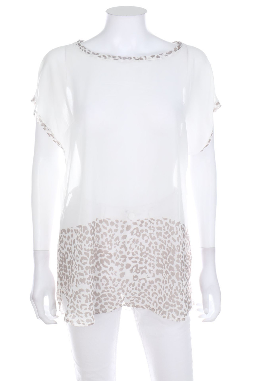 CHELSEA ROSE NYC - Kurzarm-Bluse mit Leo-Print - XXXL