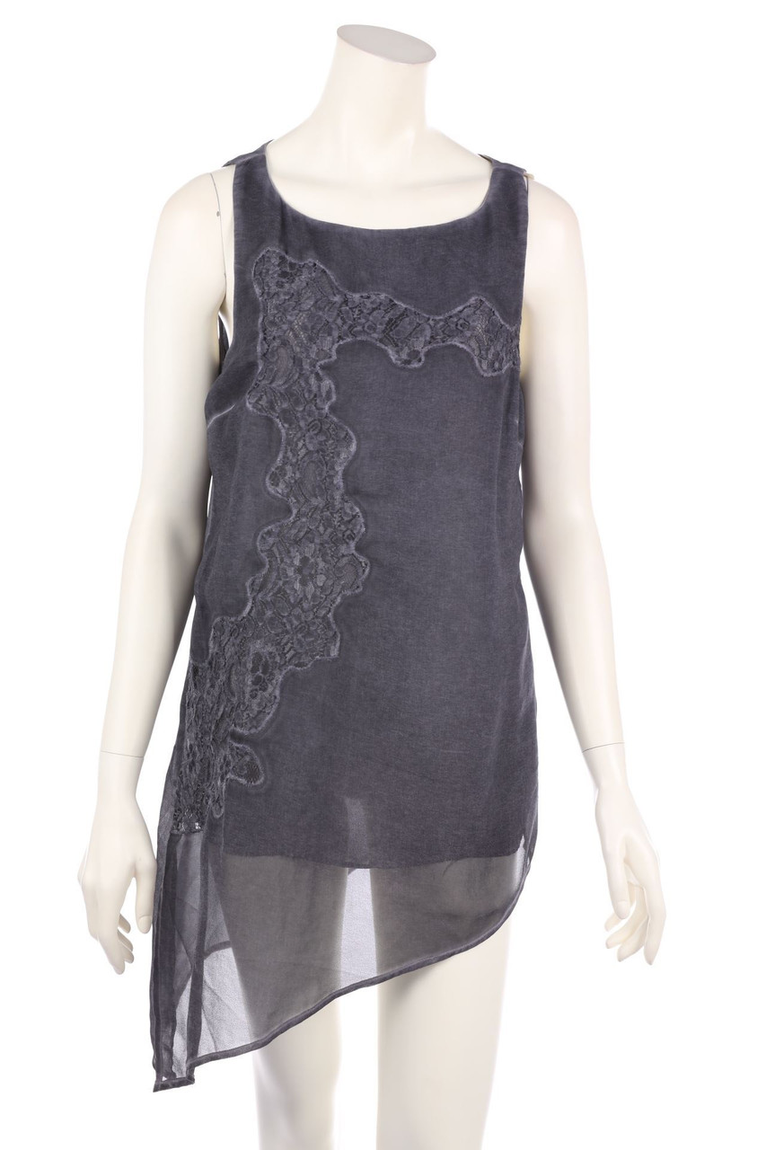 MINT VELVET - Garment Dyed-Blusentop mit asymmetrischem Schnitt - D 38