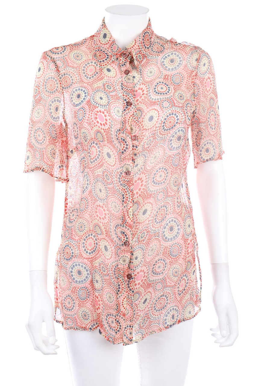 CLAUDIA GIL - Print-Hemd-Bluse mit kurzem Ärmel - S