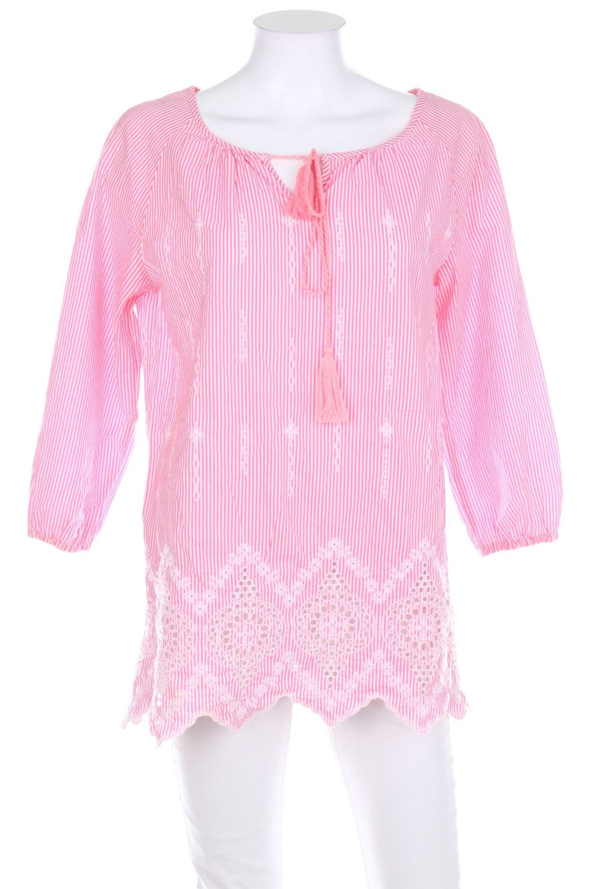 Emily van den Bergh - Boho-Bluse mit 3/4-Ärmel mit Lochspitze - D 36