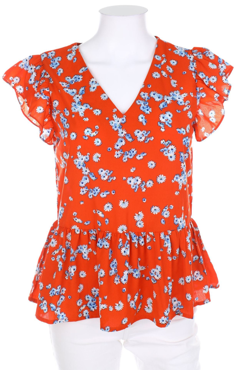 VILA - Kurzarm-Bluse mit Blumen-Print - D 36