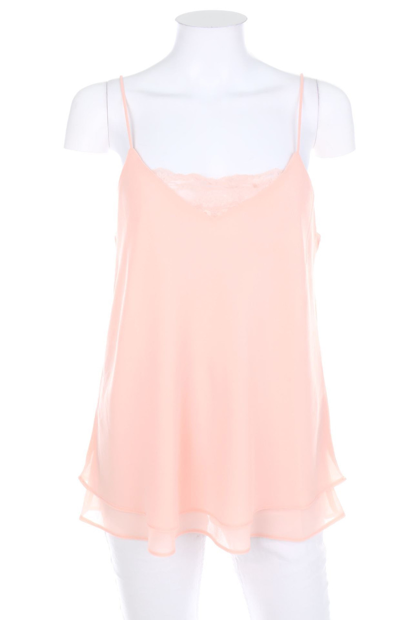 pieces - Top mit Spitze im Layer Look - L