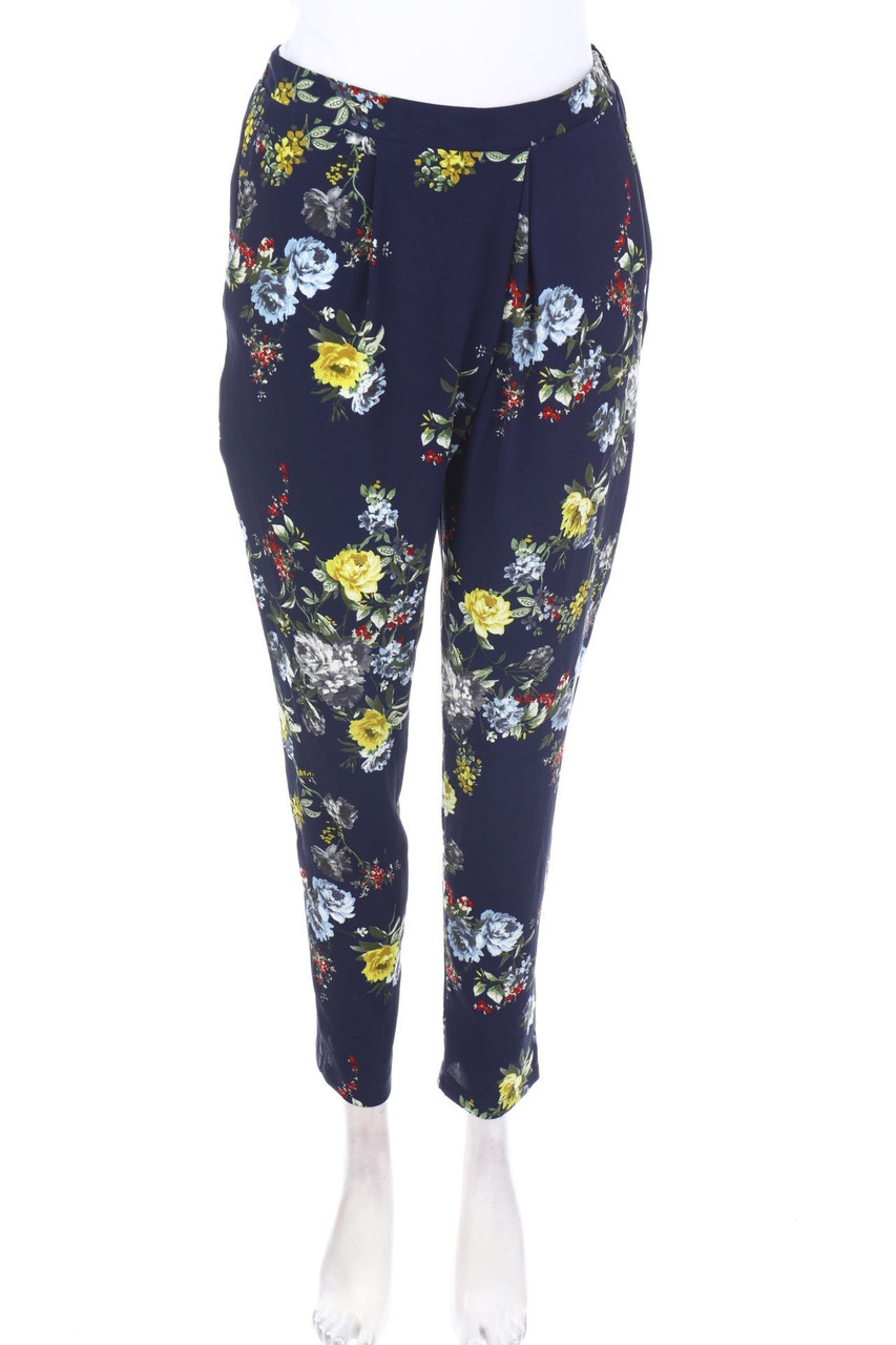 NUNA LIE - Bundfaltenhose mit Blumen-Print - S