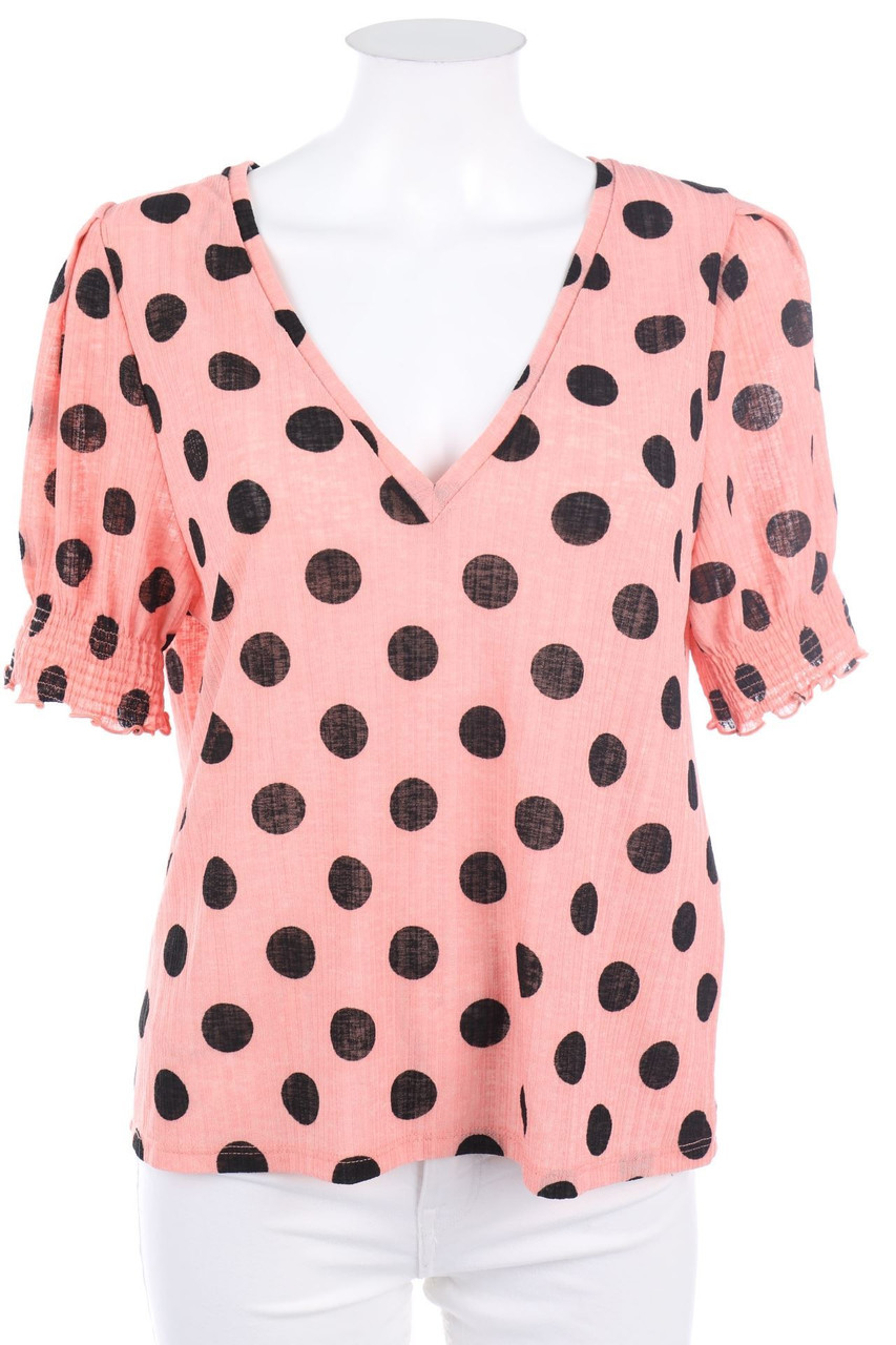 ZARA - Kurzarm-Bluse mit Punkten - M