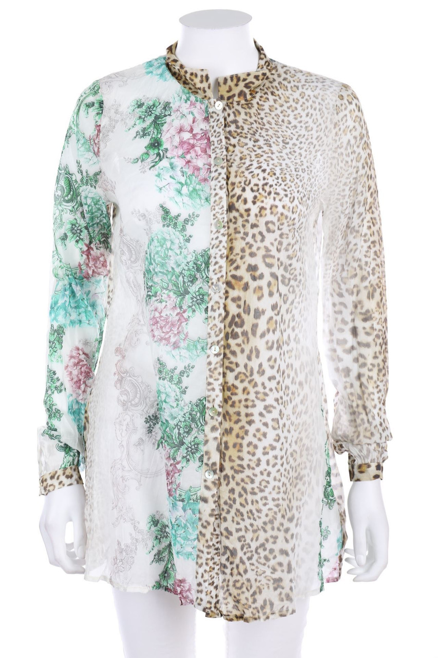 rick cardona - Baumwoll-Hemd-Bluse mit Print - D 36