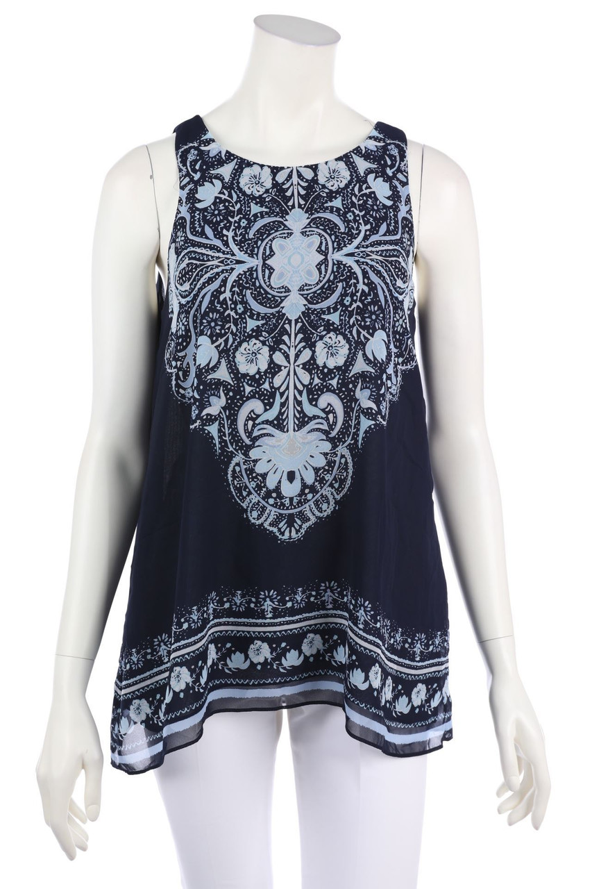 MAX STUDIO - Blusentop im Boho-Stil mit floralem Muster - S