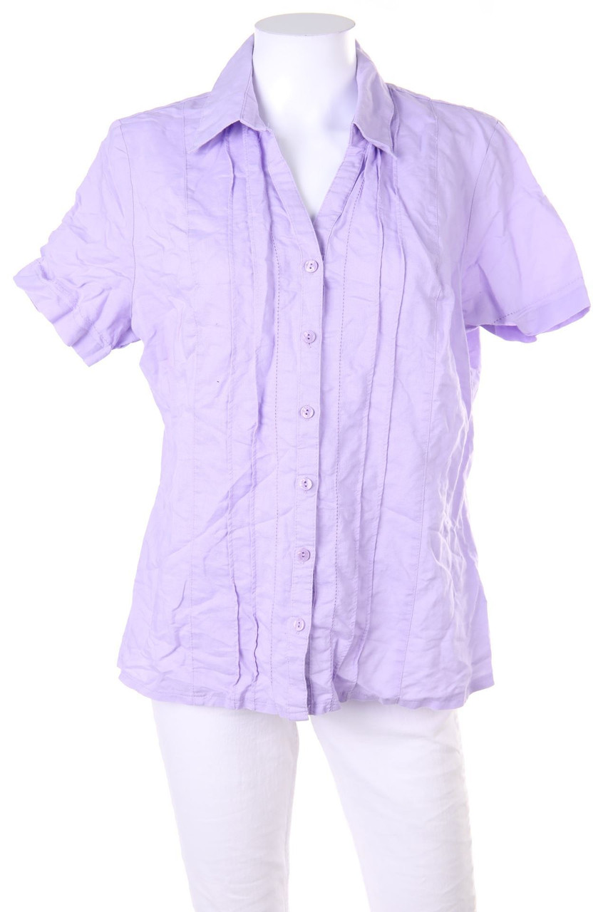 Ohne Label - Hemd-Bluse mit kurzem Ärmel - D 42