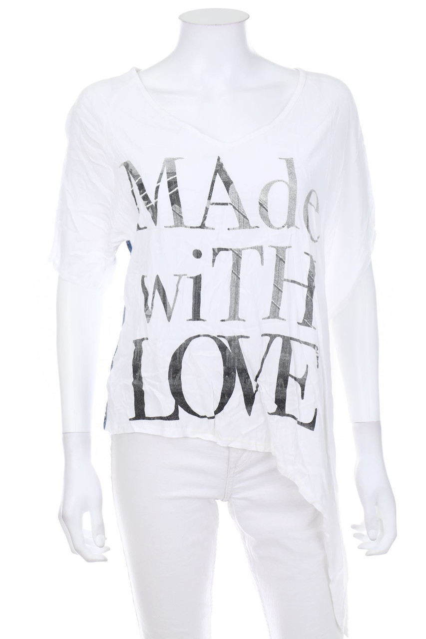 Pat too Pat - Print-Kurzarm-Shirt mit asymmetrischem Schnitt - D 44