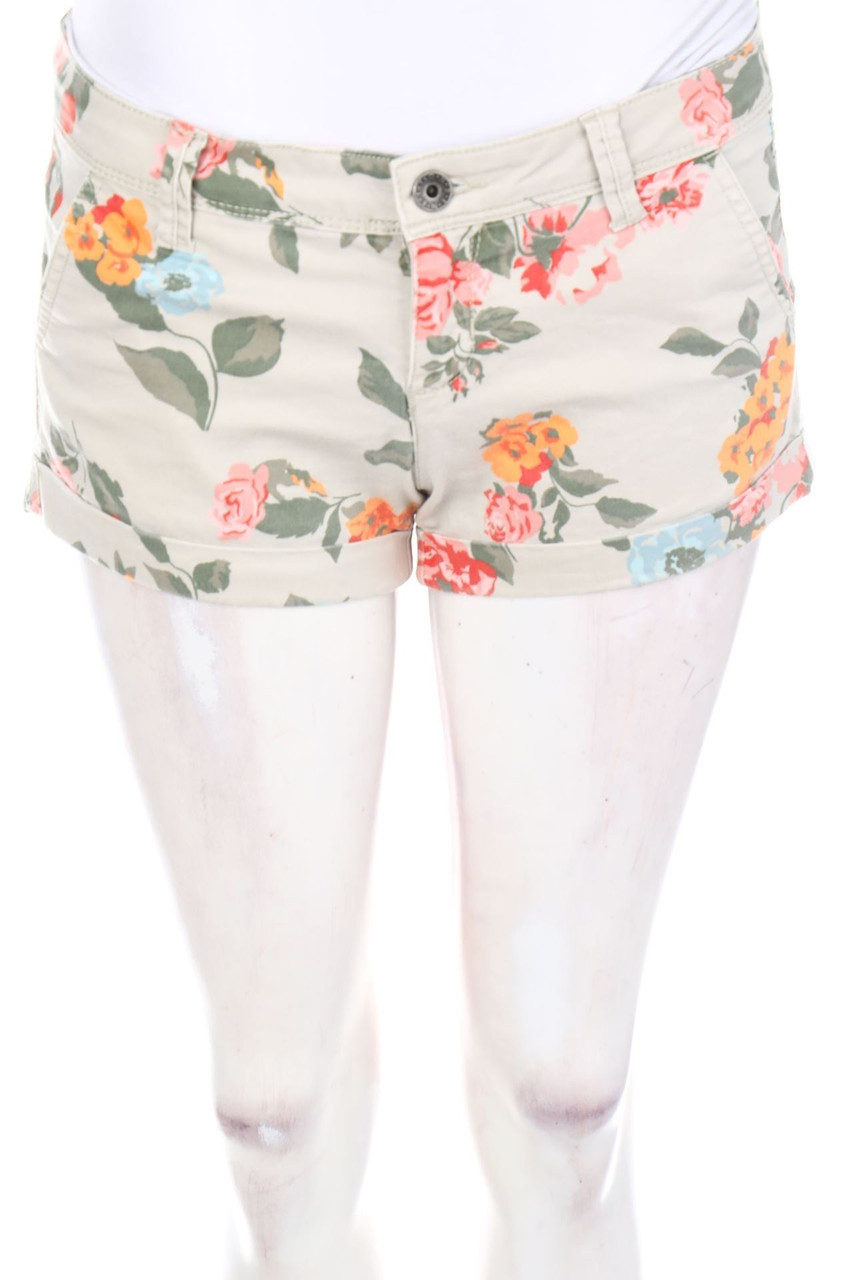 BENETTON JEANS - Jeans-Shorts mit Blumen-Print - W28
