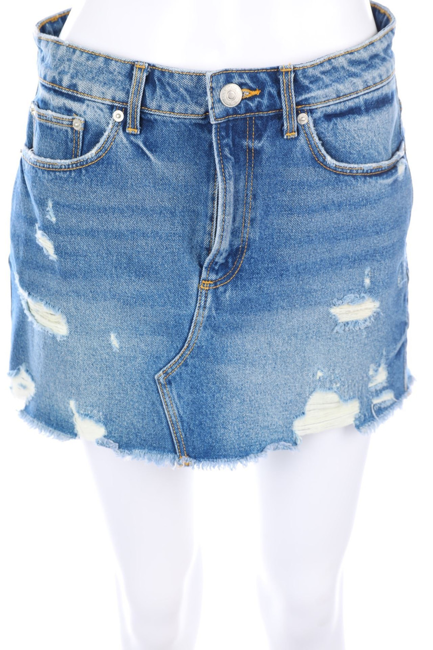 ZARA - Destroyed-Mini-Jeansrock - M