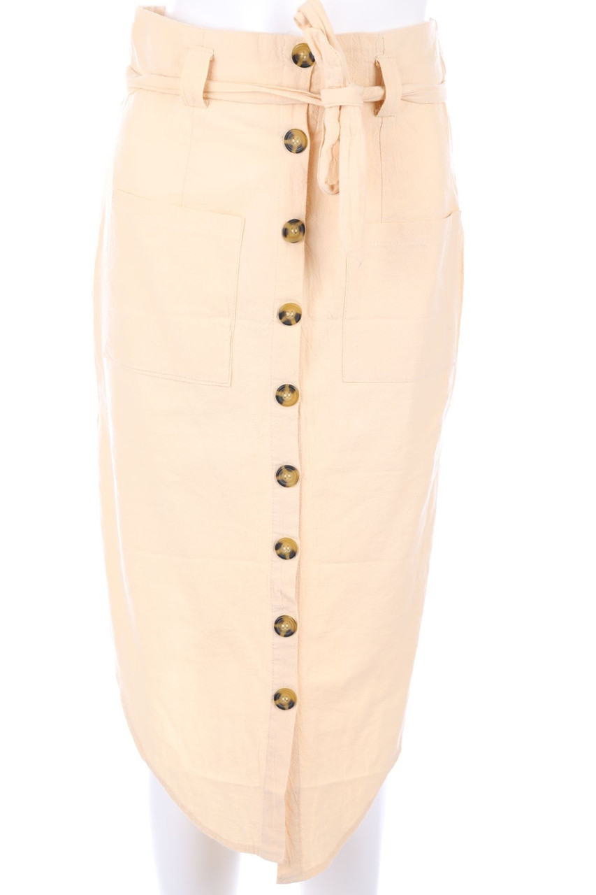 Ohne Label - Midirock mit aufgesetzten Taschen - S