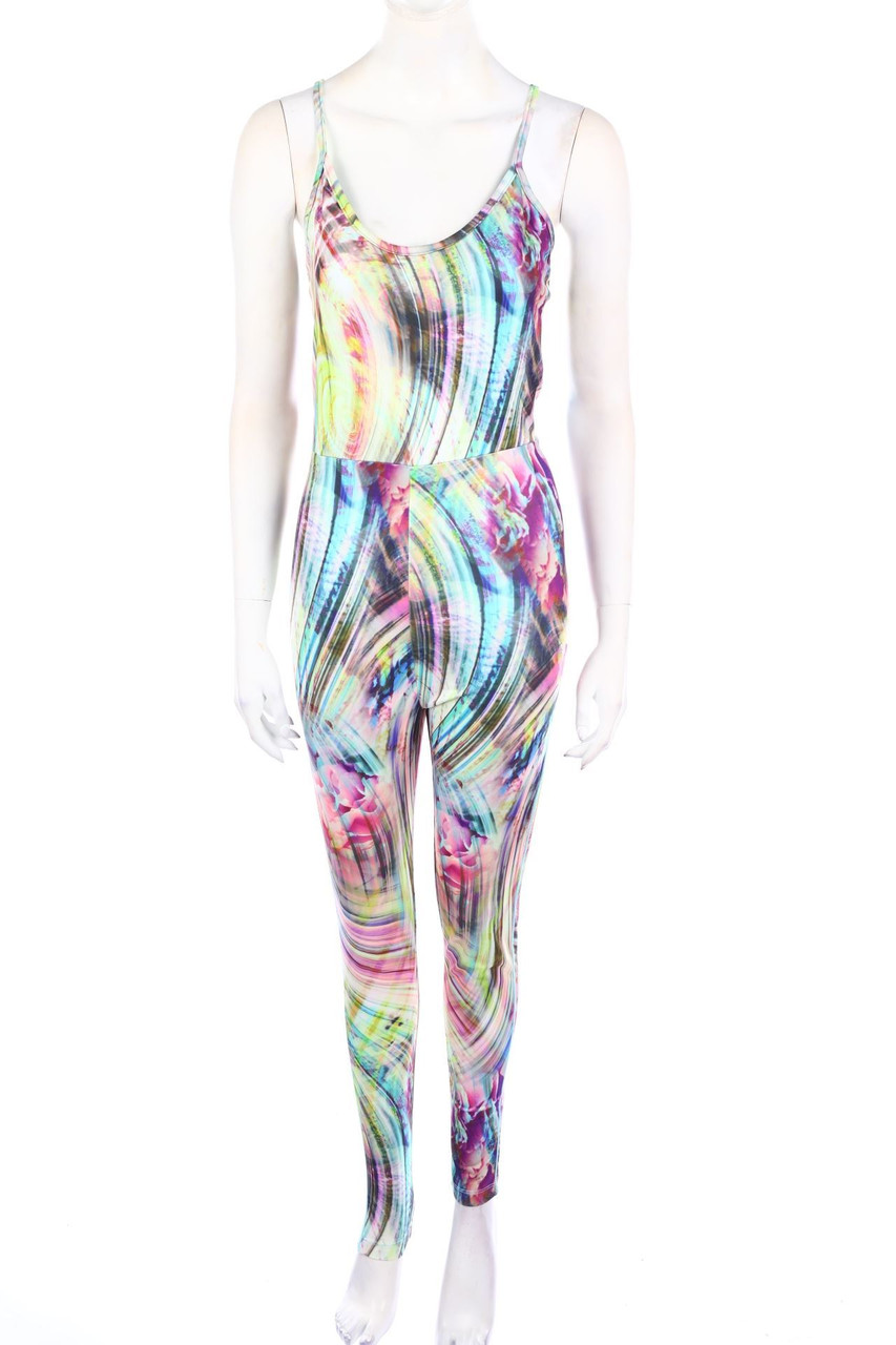 Ohne Label - Print-Jumpsuit mit Schnürung - L