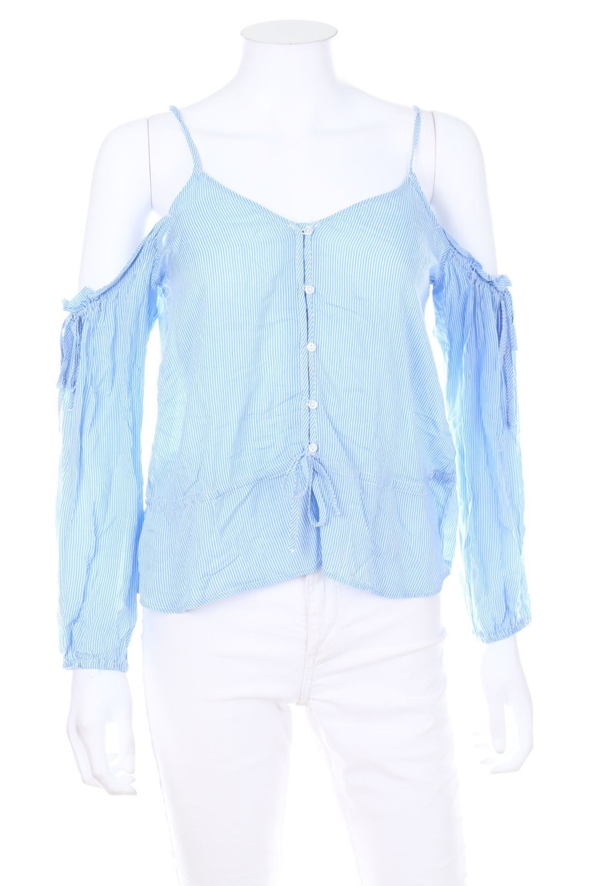 Ohne Label - Carmen-Top mit Knöpfen - S