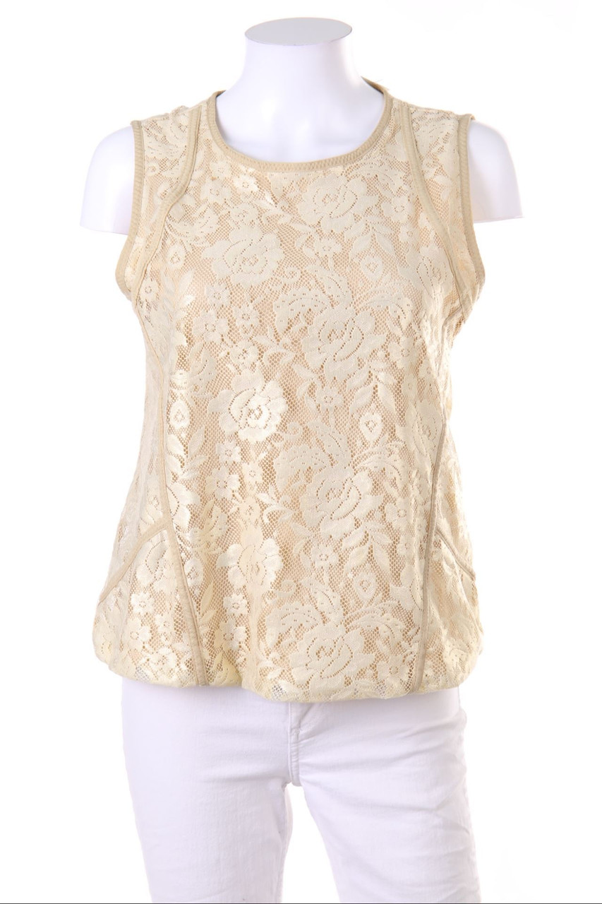 ZARA - Blusentop mit Spitze - M