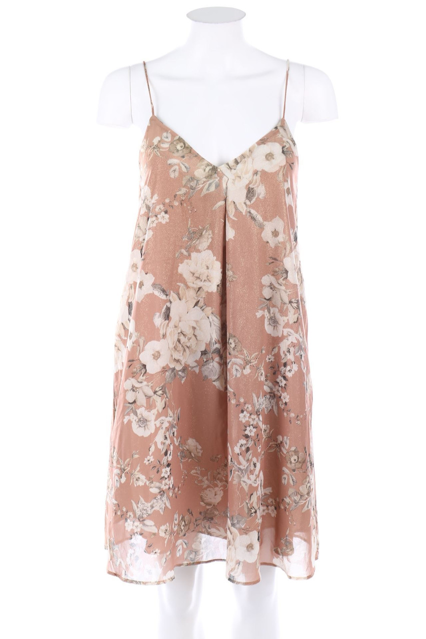 MANGO - Glitzer-Kleid mit Blumen-Print - S