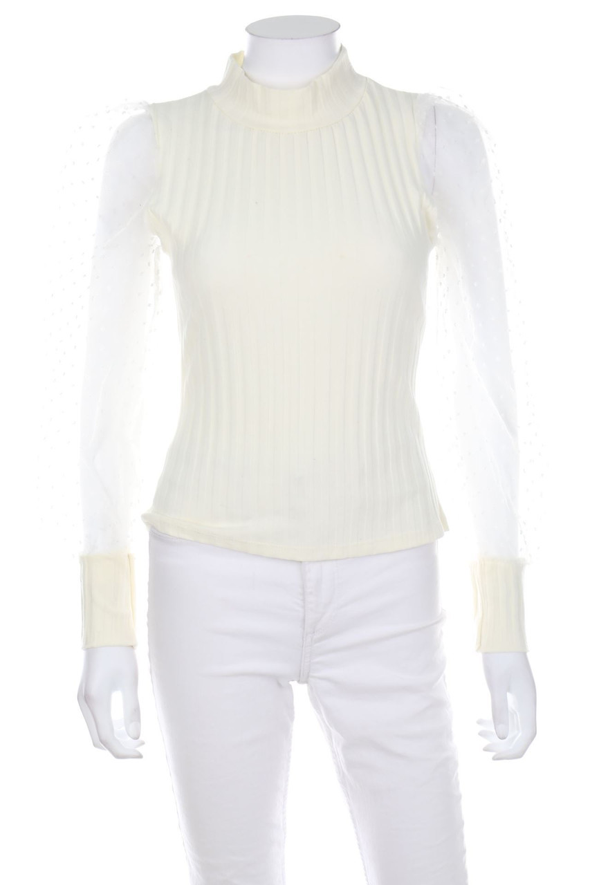 Ohne Label - Longsleeve-Shirt mit Puffärmeln - XS