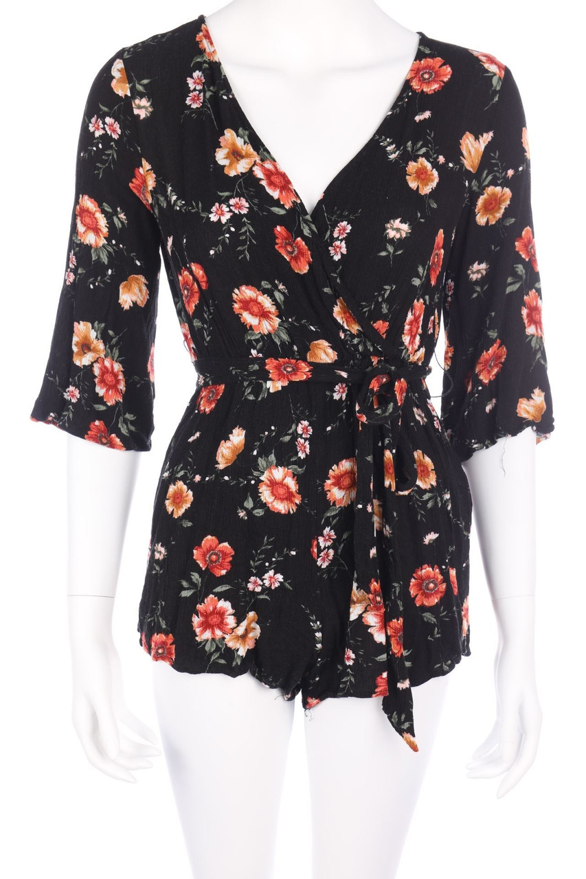 SHEIN - Print-Playsuit mit 3/4-Ärmel - XS