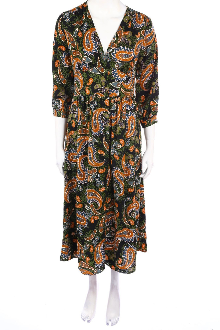 Stradivarius - Maxi-Kleid mit Paisley-Print - L