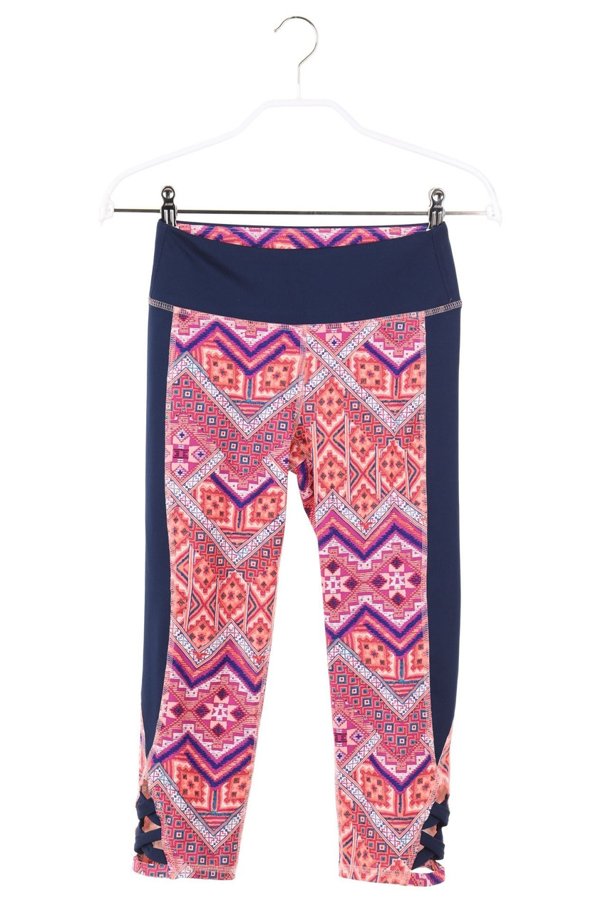 HOLLISTER - Cropped-Print-Sport-Leggings mit Schnürung - XS