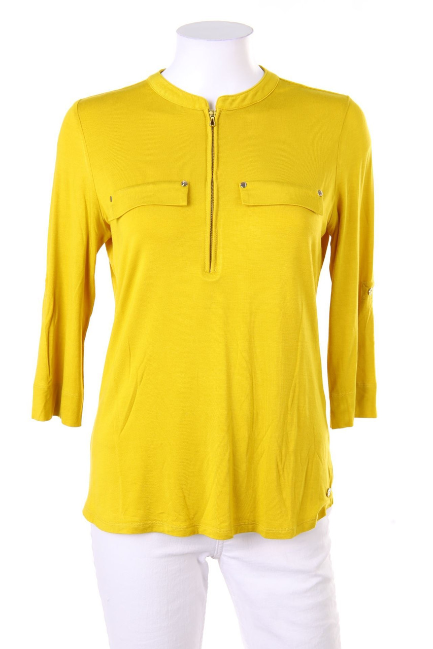 MANOR woman - Jersey-Bluse mit 3/4-Ärmel mit Krempel-Ärmeln - S