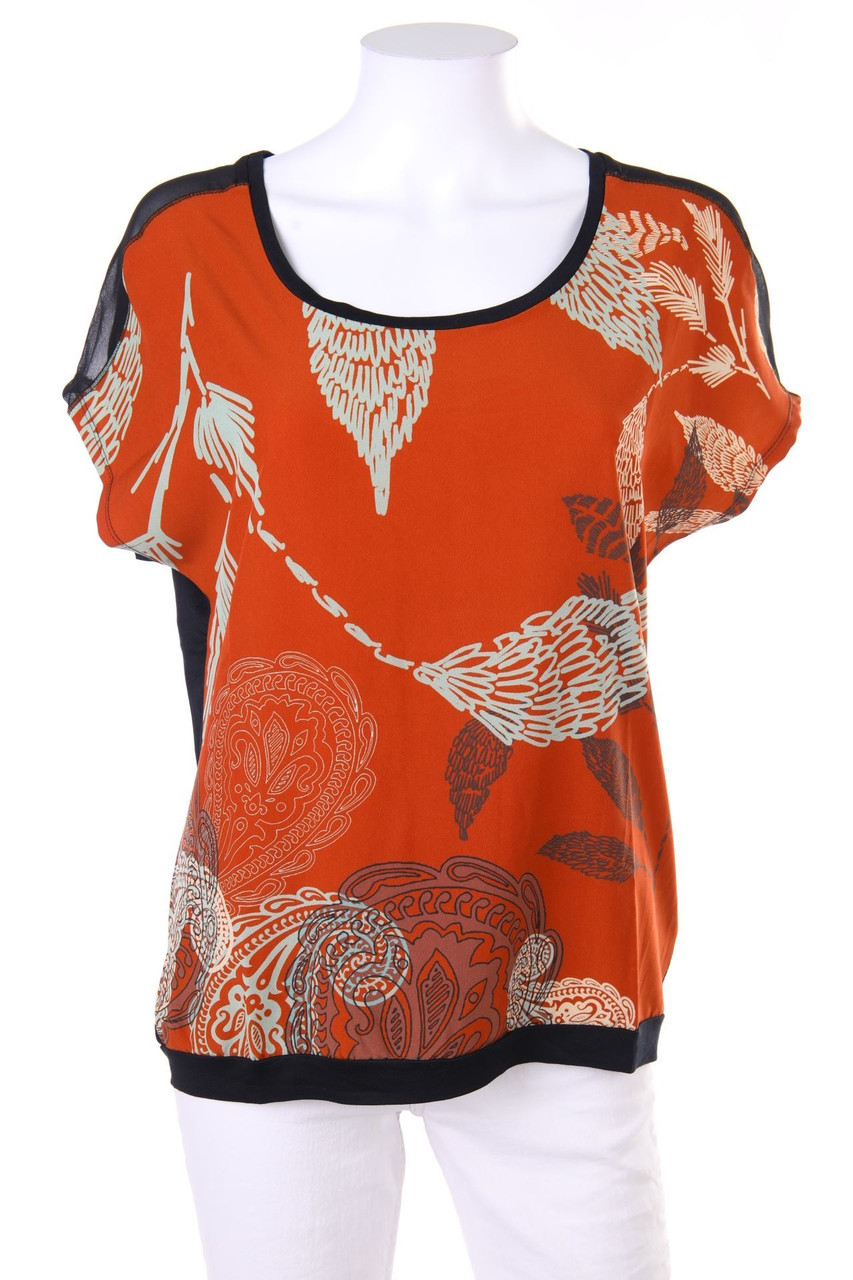 expresso - Kurzarm-Bluse mit Print - S