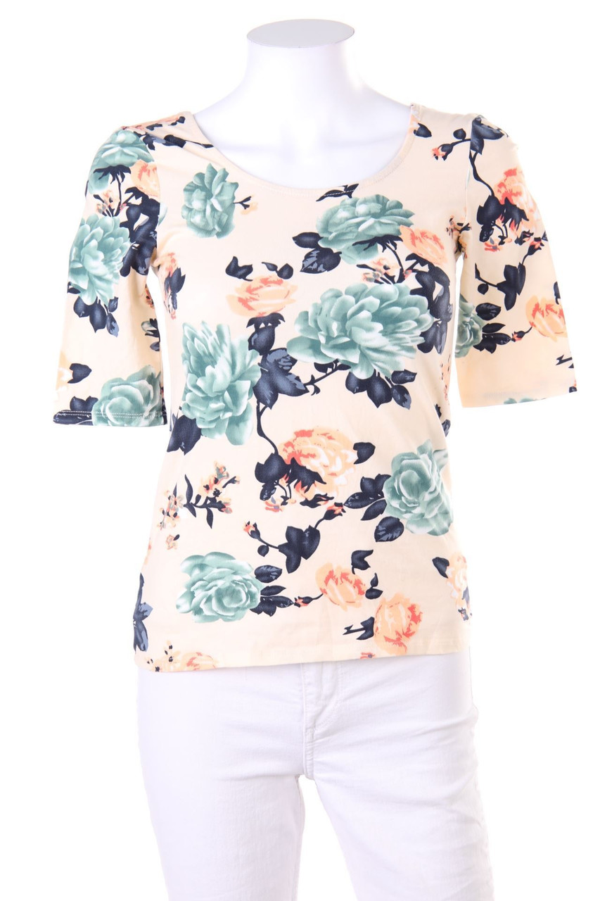 My Hailys - Kurzarm-Shirt mit Blumen-Print - M